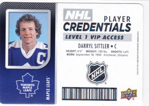17/18 MVP..DARRYL SITTLER..PLAYER CREDENTIALS..VIP ACCESS..# NHL-DS..MAPLE LEAFS - Picture 1 of 1