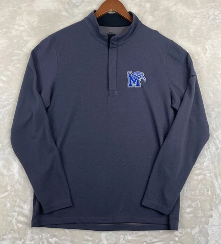 Memphis Tigers Nike Shirt Mens Large Purple Gray Dri-Fit 1/4 Zip Pullover UofM Cover