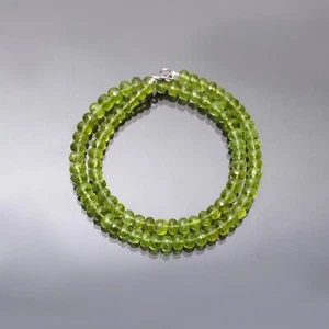 AAA Natural Green Peridot Necklace, 6mm-7mm Peridot Gemstone Beads Necklace 20" - Picture 1 of 3