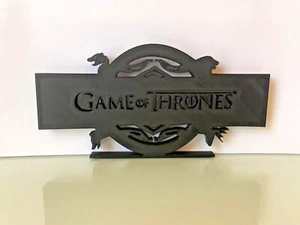 Game of Thrones GoT Display Logo Text Stand Nine Families Mythical land Westeros - Picture 1 of 2