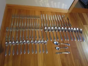 Oneida Arbor American Harmony Stainless 63 PIECES USA Beaded 12 PLACE SETTING#30 - Picture 1 of 8