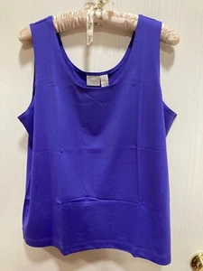 Chicos Purple Sleeveless Knit Tank Top Size 3 Stretch Nylon Spandex - Picture 1 of 4