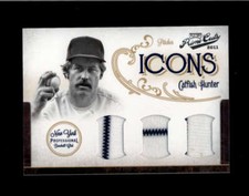 CATFISH HUNTER 2011 PLAYOFF PRIME CUTS ICONS TRIPLE GAME JERSEY #03/10 BC8891