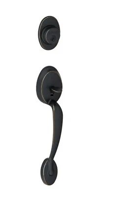 Schlage F58 PLY 622 Plymouth Outside Handleset & Deadbolt Black NIB - Image 1 of 4