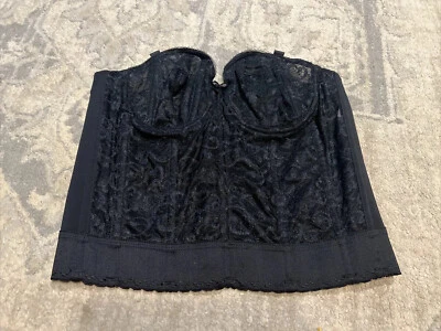 NUEVO SIN ETIQUETAS Diosa Talla 34B Encaje Novia GD0689 Negro Bustier Corsé Encaje SIN TIRANTES Foto 1 de 4