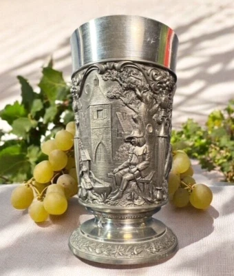 COPA DE PELTRE Ges.Gesch Feinzinn con patas Hollman 78 de colección con Alemania Foto 1 de 4