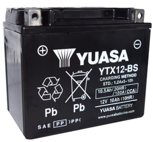 Yuasa YTX12-BS Maintenance Free AGM 12 Volt Battery (Bottle Supplied) - Picture 1 of 3