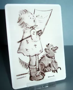 Placa Postal Cerámica Goebel Hummel "Niña con Partituras" Alemania Nueva - Imagen 1 de 2