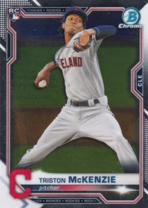 2021 BOWMAN CHROME ROOKIE - TRISTON MCKENZIE RC #6 CLEVELAND INDIANS - Picture 1 of 1