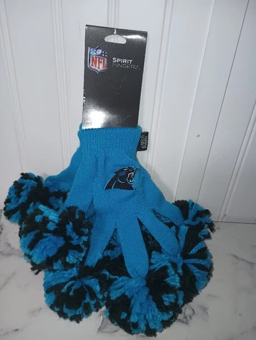 NFL Carolina Panthers Gloves Pom Pom Cheer Spirit Fingers Brand New Cover