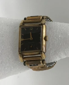 Vintage Wittnauer Revue Gold 10k Stretch Band w/ Date Day Manual Wind Wristwatch - Picture 1 of 10