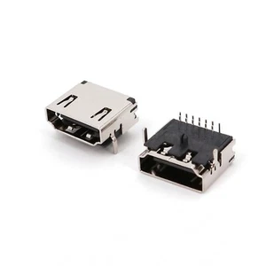 10Pcs HDMI Type A Right Angle 3 Row 19-Pin DIP Female Socket PCB Mount Connector - Picture 1 of 6