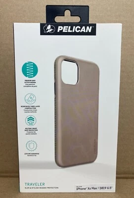 Funda Pelican Traveler iPhone XS Max Diseño de puntada premium Taupe/Negro Foto 1 de 4