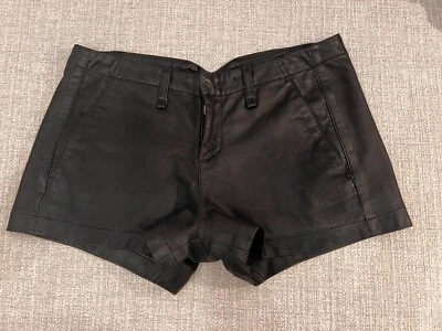 Pantalones Cortos Estilo Jeans Cuero Cordero Negro $450 RAG and BONE Talla 25 Foto 1 de 4