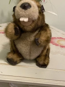 Vintage 1990 Mary Meyer SÄGEZAHN BIBER Stofftier Plüschtier 9 Zoll - Bild 1 von 11