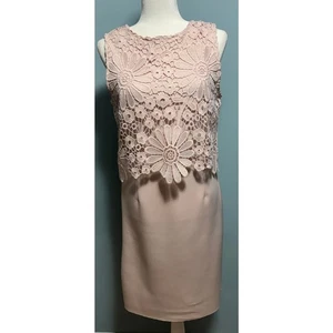 Vestido Catherine Malandrino Mujer 10 Encaje Dental Superposición Formal Elegante Femenino - Imagen 1 de 11