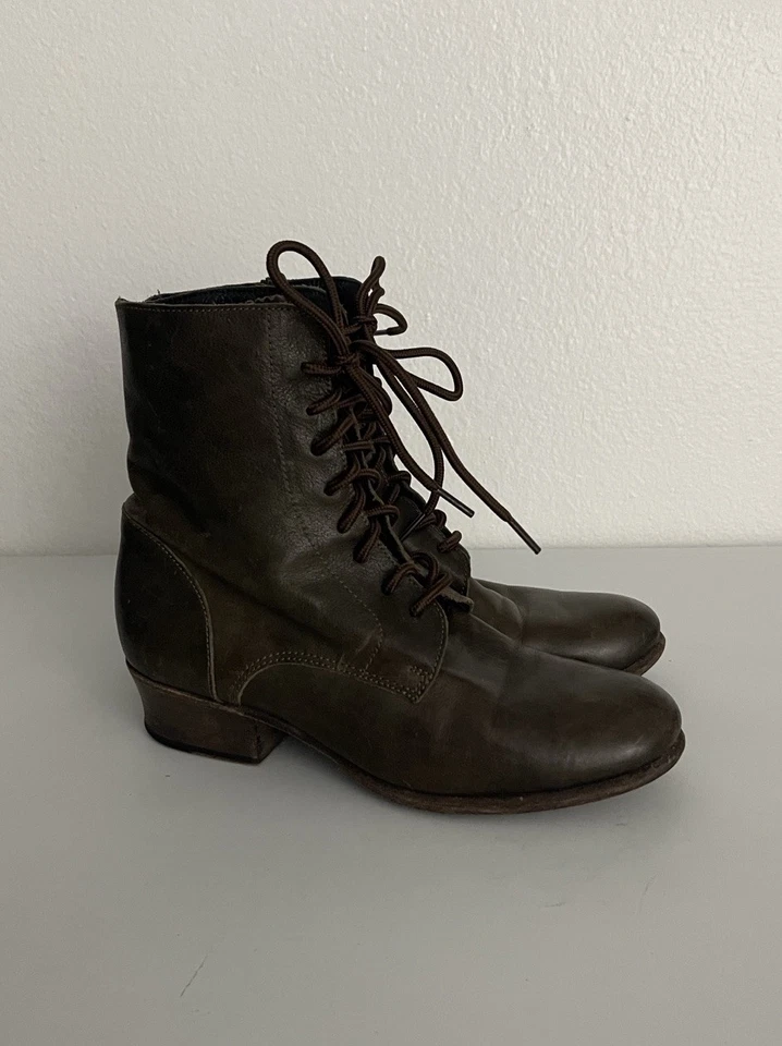 Botas de cuero verde marrón con cordones Fiorentini and Baker talla 38 EE. UU. 7,5 Foto 1 de 4