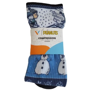 Viasox Peanuts *Bobsled Beagle* Diabetic Knee High Socks XL Compression Snoopy - Picture 1 of 3