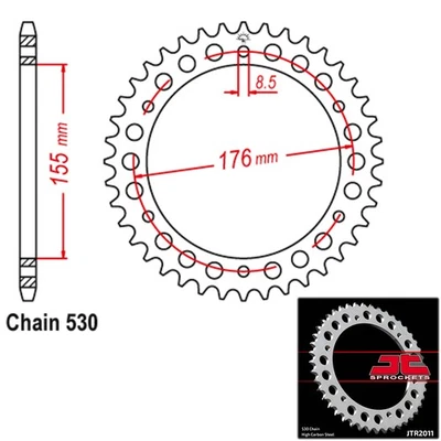 JT Sprockets JTR2011.43T Fits: 2004 triumph daytona 955i, jtr2011.43t - Image 1 of 2