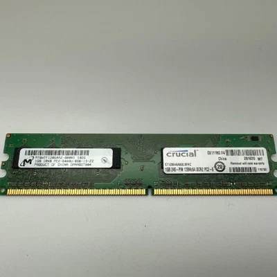 Crucial 1GB 240-Pin PC2-6400 DDR2 800 Desktop Memory Module CT12864AA800.8FHZ - Image 1 of 3