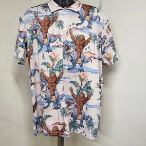 Bigfoot Sasquatch Golfshirt Herren 2XL Poloshirt Dino Reiten Dinosaurier Yeti Neu - Bild 1 von 11