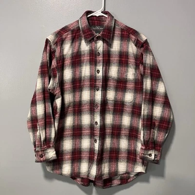 Moose Creek Mens Plaid Flannel Shirt Jacket Red Medium Cotton Thick Woodsy Chore - Image 1 of 4