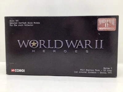 Corgi WWII Heroes M4 A3 Sherman Tank US Army 2nd Armored Div Sicily 1943 NIB - Image 1 of 4