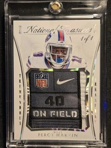 2015 National Treasures Percy Harvin Game Worn Jersey Label #’d 1/1 One Of One - Picture 1 of 13