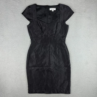 Vestido Chetta B para mujer 6 negro 100 % seda funda tulipán manga gorra rodilla vintage Foto 1 de 4