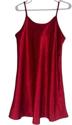 Vintage Gilligan O'Malley Slip Nightgown Sz M Satin Slip Dress Lingerie Red Y2K - Image 1 of 4