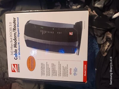 Zoom 343 Mbps 8x4 DOCSIS 3.0 Cable Modem Router With Wirreless-N and Gigabit - Image 1 of 3