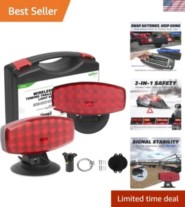 Wireless Trailer Lights Battery Magnetic Tow with Strobe for Trucks RV Boat - Picture 1 of 8