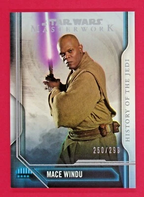 2018 Star Wars Masterwork Mace Windu 250/299 History of the Jedi Rainbow #HJ2 - Image 1 of 2