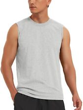 Men's Sleeveless Muscle Tee Cotton Tank Tops Gym Fitness Casual Swim Sport Shirt