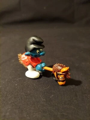 Pitufos Hobby Caballo Pitufo 40214 Vintage Super Figura Schleich Juguete PVC Figura Foto 1 de 4