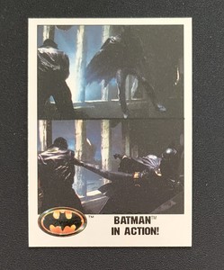 TOPPS BATMAN (1989 Series 1) #120 "BATMAN IN ACTION" Trading Card New/Sharp