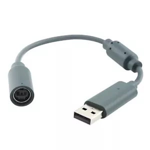 GREY Breakaway USB Slim Cable Adapter for Microsoft Xbox 360 Wired Controller - Picture 1 of 1