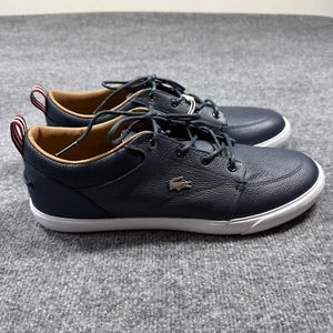 Lacoste Bayliss 119 1 U CMA NWT Men's Navy Leather Sneakers Shoes Size 12 D - Picture 1 of 11