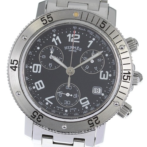 HERMÈS Orologio da uomo HERMES Clipper subacque CL2.910 Cronografo Quadrante Nero Quarzo_809380