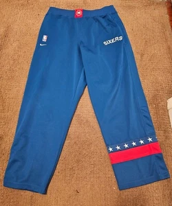 Nike Rewind PHILADELPHIA 76ERS SIXERS Retro Men's Blue Warm Up PANTS - Large - Picture 1 of 9