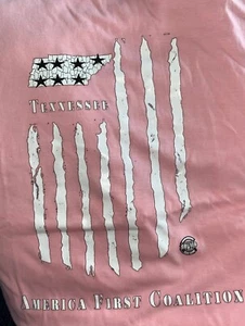 TENNESSEE AMERICA 1st COALITION MAGA TRUMP 2020 PINK TEE. RARE DBL PRINT ON LOGO - Picture 1 of 4