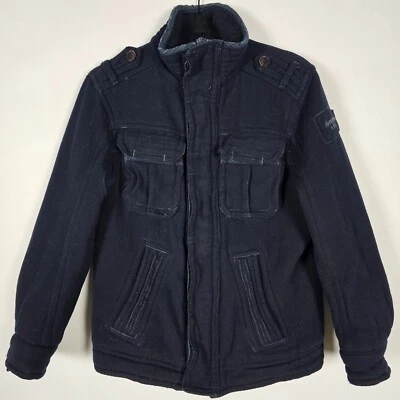 Abercrombie & Fitch Y2K Elk Lake Wool Blend Military Mens Small Full Zip Jacket - Image 1 of 4