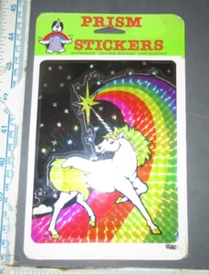 Vintage 80s Unicorn Rainbow Prism Sticker - Picture 1 of 1