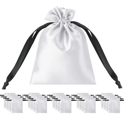 50 PIEZAS Bolsa de Regalo Gruesa Satén Cordón para Boda Fiesta Seda Joyería Almacenamiento Foto 1 de 4