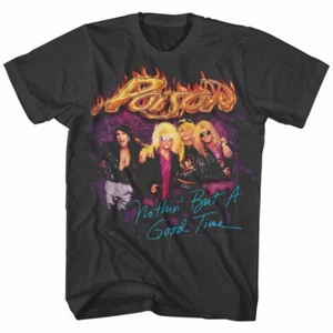 Camiseta Poison Nothin But A Good Time frente completo para hombre mercancía de música rock de los 80 - Imagen 1 de 3