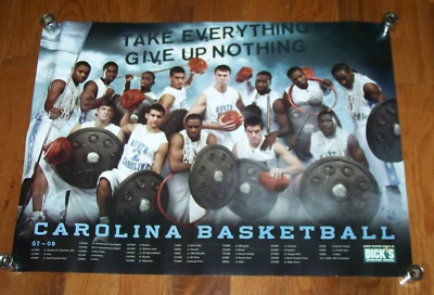 2007-2008 UNC Tar Heels Basketball Poster TAKE EVERYTHING GIVE UP NOTHING - Image 1 of 4