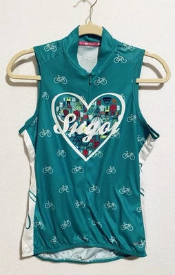 Top de bicicleta Sugoi para mujer medio verde I corazón bicicletas S/L jersey ciclista Foto 1 de 4