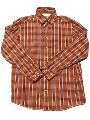 Camisa Rugger Gant Para Hombre Extra Grande Naranja A Cuadros Delgada Botón Preppy XL De Colección Foto 1 de 4