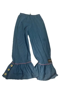 Matilda Jane Bright Lights Blue Big Ruffles Pants Blue size 12 - Picture 1 of 3