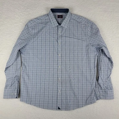 UNTUCKit рубашка мужская 2XL XXL синий клетку производительности нейлона платье на пуговицах - Изображение 1 из 4